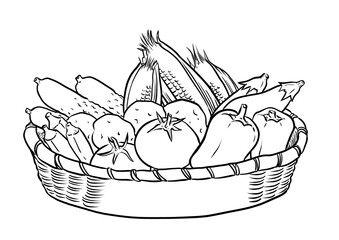 夏野菜の塗り絵