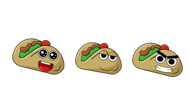 animated cute taco character that moves