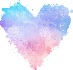 A pastel watercolor heart with grunge shape 