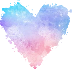 Fotobehang A pastel watercolor heart with grunge shape  © libera caballo