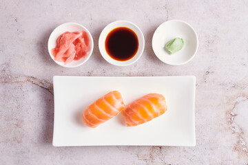 sushi salmon nigiri