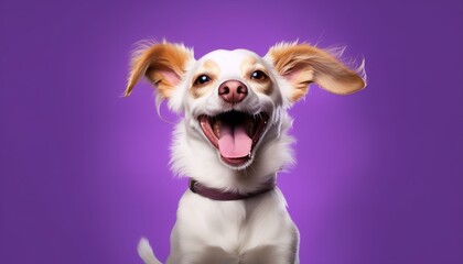 portrait of an happy dog background