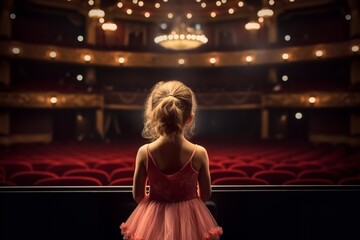 ballet kid with big dreams in an empty theatre arena