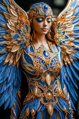 Fototapeta premium Anime Cosplay Girl Fairy Tale Fantasy Wallpaper Cover Magazine Illustration Generative AI, Background Digital Art