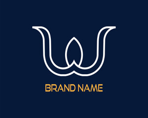  W letter Logo. CMYK color mode, Editable color, Easy to download.