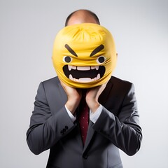 office boss with angry face emoji, ai generative