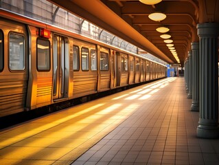 Fototapeta premium Das Herz des Nahverkehrs: Die U-Bahn-Plattform als Dreh- und Angelpunkt