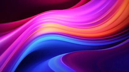 Neon 3d gradient wave colorfull backrgound. Abstract dynamic fluid background. Flowing gradient waves