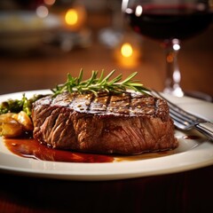 Elevated Dining: A Close-Up of Exquisite Steak Plating