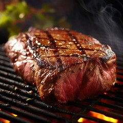 Grill Masterpiece: A Close-Up of Charred Steak Grill Lines