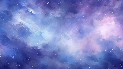 Fototapeta premium Hand painted watercolor galaxy background. Genarative AI