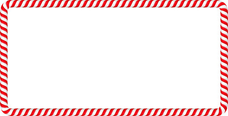 Horizontal frame made of red candy cane