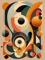 Abstract background vintage flat art concepts, simple shapes and forms.