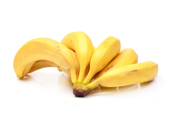 Fresh bananas on a white background