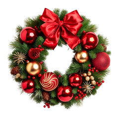 christmas wreath isolated on transparent background PNG