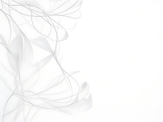 Abstract white background with curved lines and space for text or image