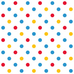 seamless pattern colorful polka dots vector illustration,isolated on white background.