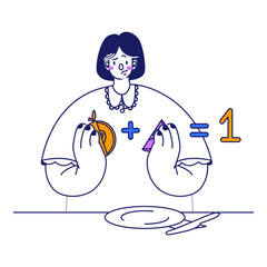 Girl solving an maths equation