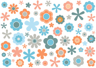 レトロフラワー背景 