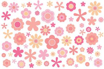 レトロフラワー背景 