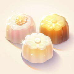 Chinese traditional festival Mid-Autumn Festival food mooncakes,created with generative ai tecnology.