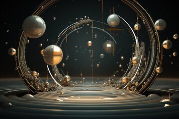 Abstract Waving Particle Technology Background Design. Abstract wave moving dots flow particles, hi-tech, and big data background design for brochures, flyers, magazines, business cards, and banners.