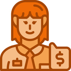 saleswoman two tone icon
