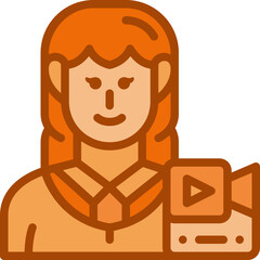 woman vlogger two tone icon