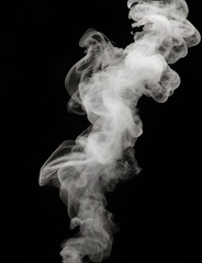 Thick smoke on a black background. AI Generated