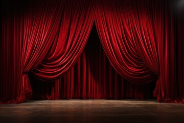 red velvet stage curtains