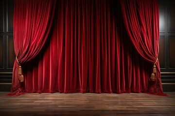 red velvet stage curtains