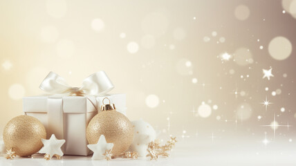 Fototapeta na wymiar Luxury christmas background with copyspace for your text,design. Christmas concept. Generative AI.