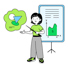 woman giving presentation at office