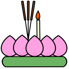 Krathong, flower crafts in Thailand, lotus 