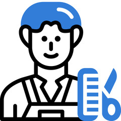 barber flat line icon
