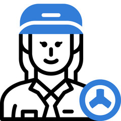 woman driver flat line icon