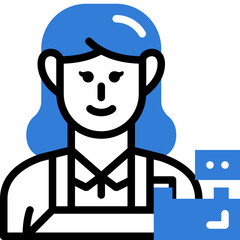 cashier flat line icon