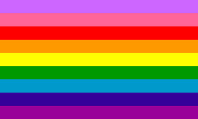LGBT pride colorful flag background banner vector, nine-stripe flag, official colors