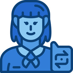 woman interpreter two tone icon