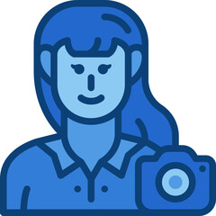 female photographer two tone icon