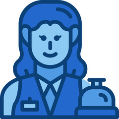 woman receptionist two tone icon