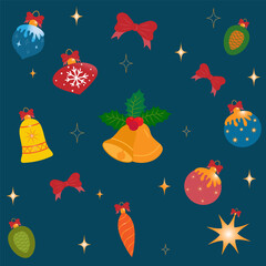 Christmas design elements set. flat style. Xmas decorative items. Stock vector illustration