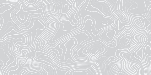 Fototapeta premium Topographic contours map background. Topography geographic white lines background. Geographic lines map on elevation assignment pattern. White paper curved reliefs background.