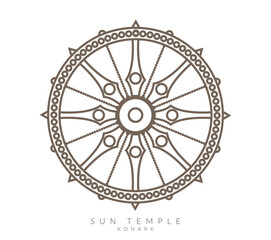 Fototapeta na wymiar Konark Wheel - Sun Temple - Odisha - Icon