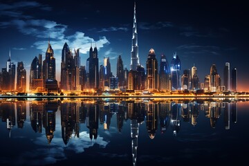 Fototapeta na wymiar Dubai Marina at night, UAE