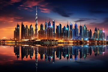 Fototapeta na wymiar Dubai city by night
