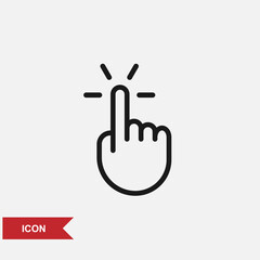 Obraz premium Touch with hand icon vector