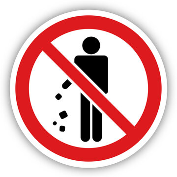 Panneau interdiction signalisation interdit rond rouge jeter dechets