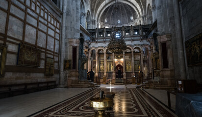 Fototapeta premium Orthodox Chapel within the Holy Sepulchre complex in the Old City of Jerusalem