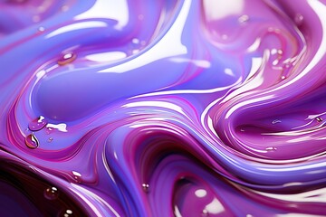 Colorful Fluid Flowing over an Abstract Background. Insane Reflections.